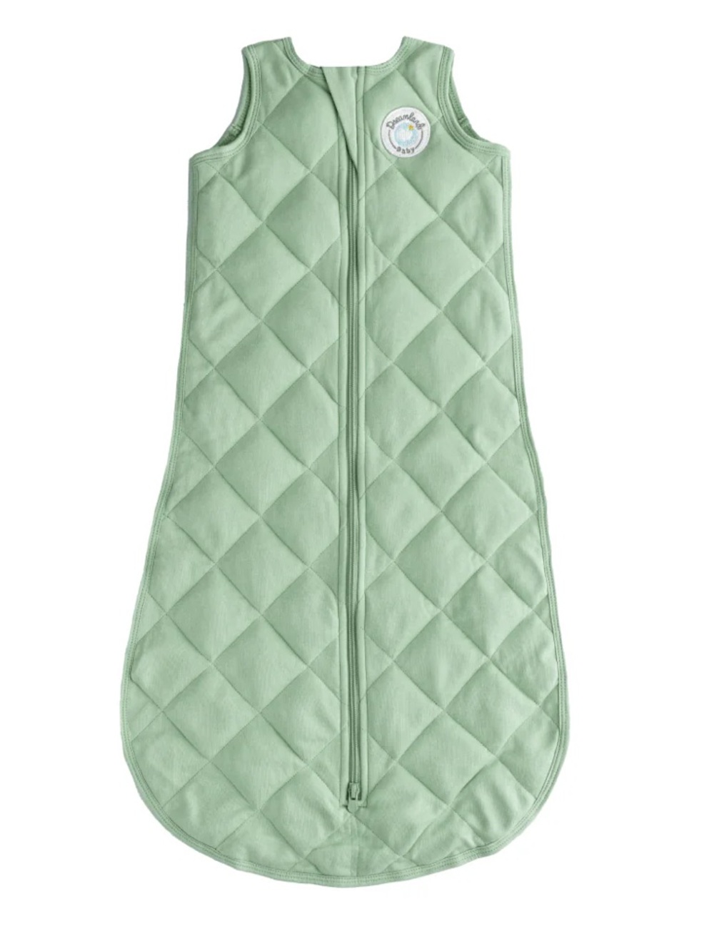 Dreamland baby sage green zip up quilted Dream weighted sleep sack 0-6M sz S